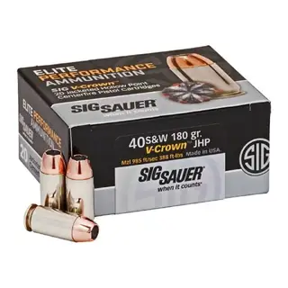 Sig Sauer Elite Performance V-Crown 40SW 180 Gr JHP 20ct